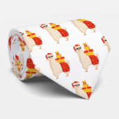 クールなディスコサンタ ラマ おかしい ミニマリスト クリスマス ネクタイ (ロール)