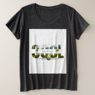 クールなデザイン プラスサイズTシャツ