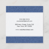 クールなデニムのブルー・ジーンズ スクエア名刺 (裏面)