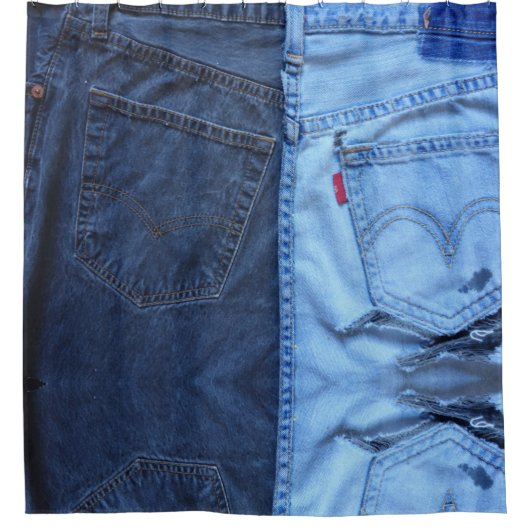 クールなデニムの質のシャワー・カーテン シャワーカーテン (正面)