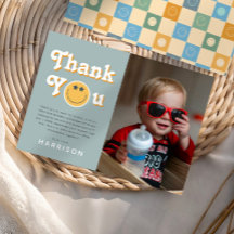 クールなデュード男子の写真付き誕生日感謝カード