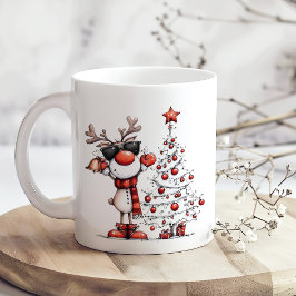 クールなトナカイのクリスマスマグカップ – Oh Deer! コーヒーマグカップ