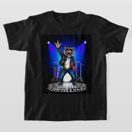 クールなトラのロックダンサー | おもしろ動物の音楽ギフト Tシャツ