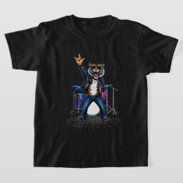 クールなトラのロックダンサー | 面白い動物音楽のギフト Tシャツ
