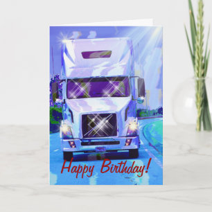 クールなトラックのおもしろいなトラック運転手の誕生日カード カード