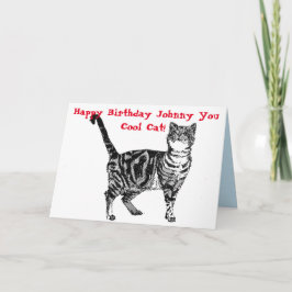 クールなトラ猫お誕生日おめでとう メンズ カード