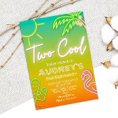 クールなトロピカルネオンポールパーティー 招待状