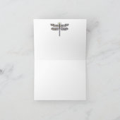 クールなトンボの花型女性歌手のキルトのメッセージカード カード (内部)