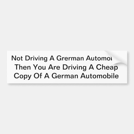 クールなドイツのステッカー バンパーステッカー (正面)