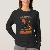 クールなドラゴンの炎を吐く空飛ぶ神話の生き物 Tシャツ (正面)