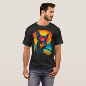 クールなドーベルマン・ピンシャー サングラス Tシャツ (正面フル)