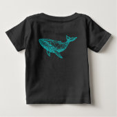 クールなネオン幾何学クジラTシャツ(子供用) ベビーTシャツ (裏面)