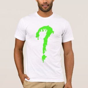 クールなネオン緑のQuestionmark Tシャツ