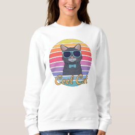クールなネコ スウェットシャツ