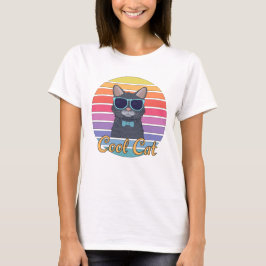 クールなネコ Tシャツ