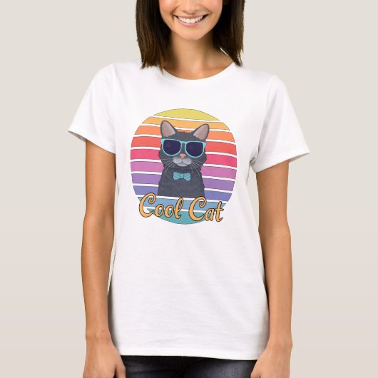 クールなネコ Tシャツ (正面)