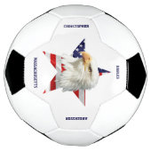 クールなハクトウワシ アメリカ国旗 星 サッカーボール (回転)