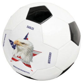 クールなハクトウワシ アメリカ国旗 星 サッカーボール