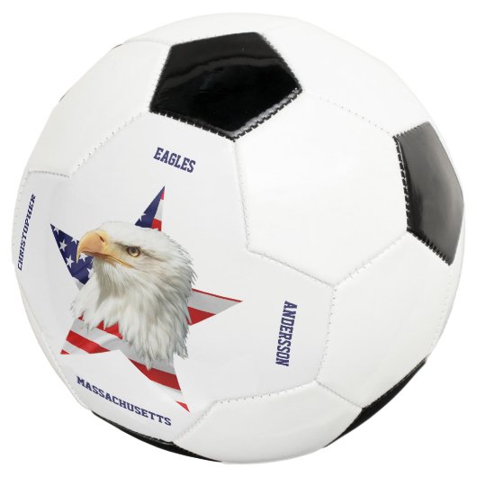クールなハクトウワシ アメリカ国旗 星 サッカーボール (3/4)
