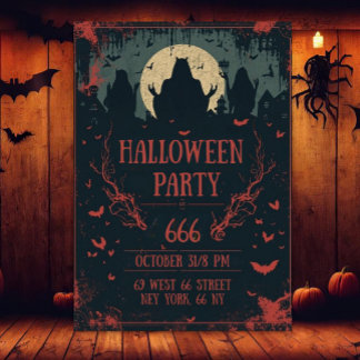 クールなハロウィンナイトパーティー 招待状