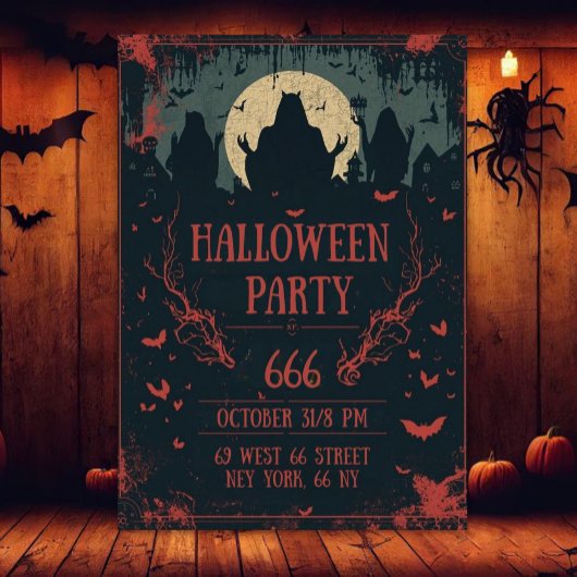 クールなハロウィンナイトパーティー 招待状