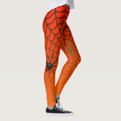 クールなハロウィーンのスパイダー＆ウェブデザイン レギンス (右)