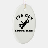 クールなハンドボールの技術のデザイン セラミックオーナメント (右)