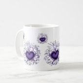 クールなハートのデザイン! コーヒーマグカップ (正面左)