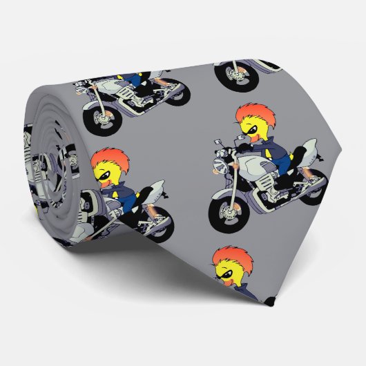 クールなバイクに乗るアヒル ネクタイ (ロール)