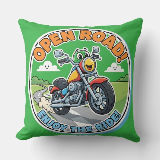 クールなバイクのデザインで子供部屋を飾ろう クッション (正面)