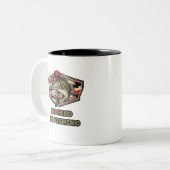 クールなバスの楽しいイラスト ツートーンマグカップ (正面左)