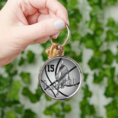 クールなバスケットボールのキーホルダーのパーソナライズな数 キーホルダー (手)