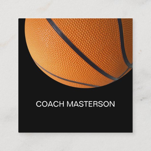 クールなバスケットボールのコーチのデザイン スクエア名刺 (裏面)