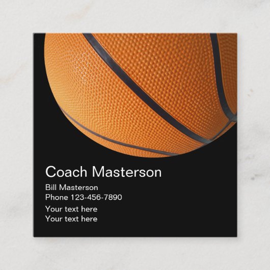 クールなバスケットボールのコーチのデザイン スクエア名刺