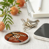 クールなバスケットボールパーソナライズな年長夜ギフト キーホルダー (側面)