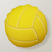 クールなバレーボールのビーチバレー(黄色い色) ラウンドクッション (裏面)