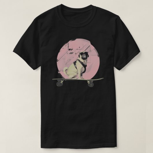 クールなパグ犬 Tシャツ (デザイン正面)