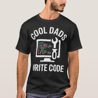 クールなパパはコードを書く 面白いプログラマー コーディング Tシャツ