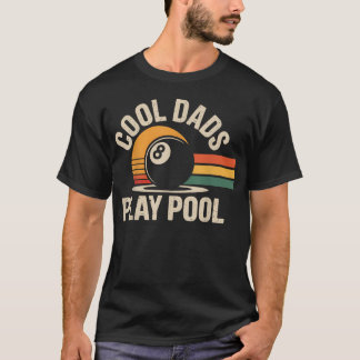 クールなパパはビリヤードで遊ぶ 面白いビリヤード Tシャツ