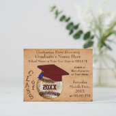 クールなパーソナライズされた野球の卒業招待状 インビテーションポストカード (スタンド正面)