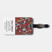 クールなヒップスター猫パターン|はあなたの名前を加えます ラゲッジタグ (裏面横)