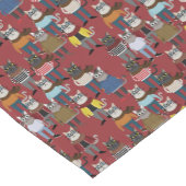 クールなヒップスター猫パターン ショートテーブルランナー (コーナー)