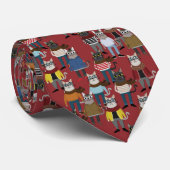 クールなヒップスター猫パターン ネクタイ (ロール)