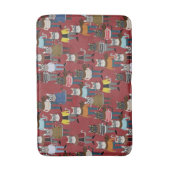 クールなヒップスター猫パターン バスマット (正面縦)