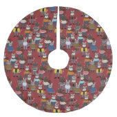 クールなヒップスター猫パターン ブラッシュドポリエステルツリースカート (正面)