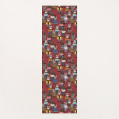 クールなヒップスター猫パターン ヨガマット (正面)