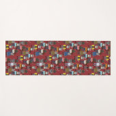 クールなヒップスター猫パターン ヨガマット (正面(横))