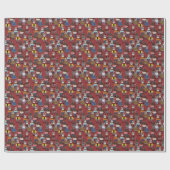 クールなヒップスター猫パターン ラッピングペーパー (フラット)