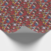 クールなヒップスター猫パターン ラッピングペーパー (角)