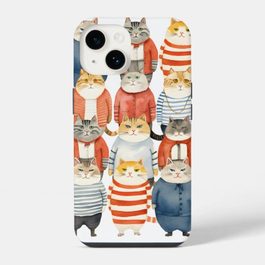 クールなヒップスター猫 iPhoneケース (裏面)